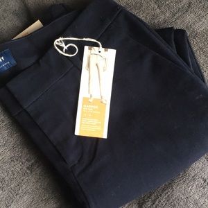 Dark Navy Blue Cropped Ankle Pants